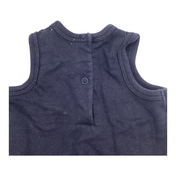 Ralph Lauren Baby Girl Size 3M Sleeveless Navy Blue Dress With Ruffle Hem Cotton - Picture 5 of 8